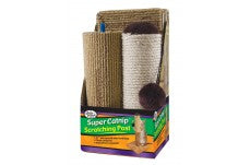 Four Paws Super Catnip Cat Scratching Post, Sisal and Carpet Scratching Post Brown 21 Inches Tall