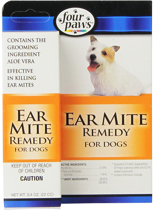Four Paws Aloe Ear Mite Treatment for Dogs 3/4 Ounces