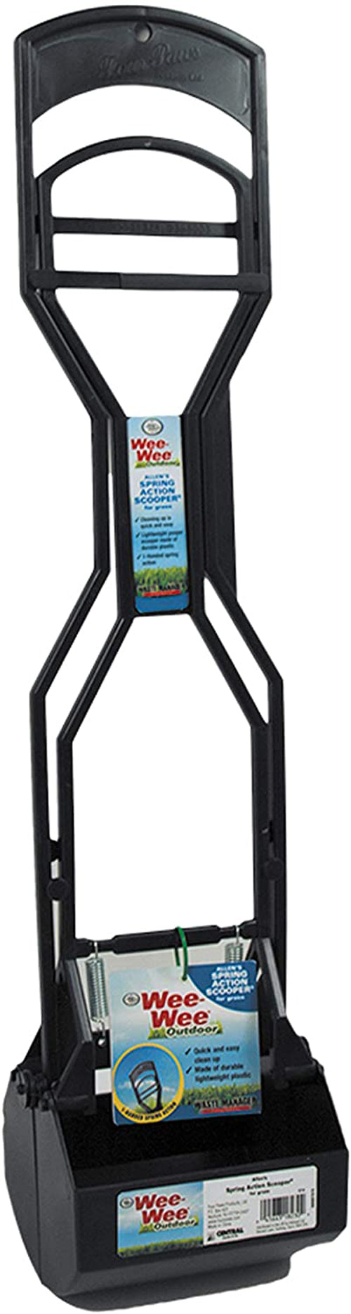 Four Paws Allen's Spring Action Dog Scooper For Grass Standard Black 5.13" x 5.5" x 24.75"