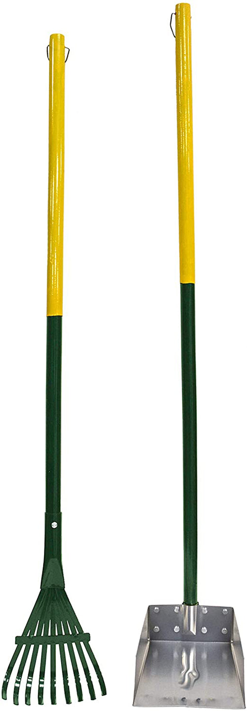 Four Paws Dog Rake & Scooper Set for Pet Waste Pick-up Small, 7" x 7" x 38"