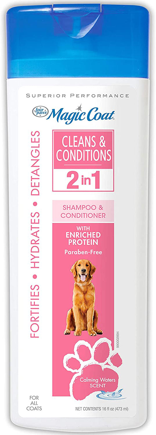 Four Paws Magic Coat Cleans & Conditions Dog 2 in 1 Shampoo and Conditioner 16 Ounces