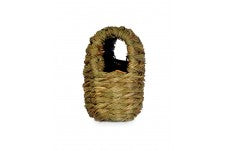 Prevue Pet Products Parakeet Twig Covered Nest Mat Grass and bamboo 4.5 in x 5.5 in