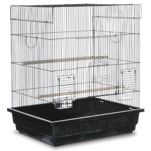 Prevue Pet Products 25212 Pre-Packed Square Top Parakeet Or Cockatiel Cage Black, White 2Ea/2 Pk, Medium