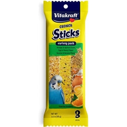 Vitakraft Crunch Sticks Variety Orange, Egg & Banana Flavor Parakeet Treat 2.4 oz 3 Count