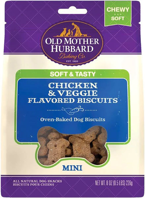 Omh Mini Soft Tasty Chicken Veggies 8oz Chewy Biscuits