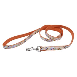 Coastal Pet-Pet Attire Coastal Ribbon Nylon Leash, 5/8 Inch X 6' Dots