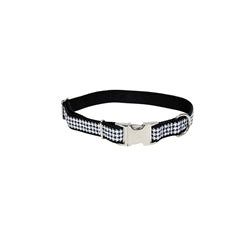 Coastal Pet-Pet Attire Coastal Ribbon Adjustable Nylon Collar With Aluminum Buckle 5/8 Inch X 18 Inch Houndstooth