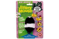 Spot Jittery Mouse Plush Cat Toy Gray, White 3 in