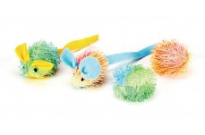 Spot Stringy Mice & Ball Cat Toy with Catnip Assorted 2 in 4 Pack