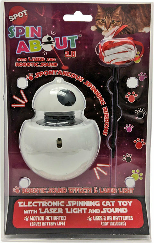 Spot Spin About 2.0 with Sound Electronic Laser Cat Toy White, Red One Size