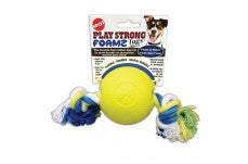 Spot Ethical Play Strong Foamz Ball With Rope Dog Toy 3.25In