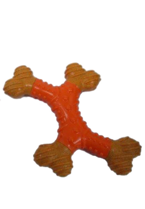 Ethical Pet Bambone Dental X-Bone 6in. Peanut Butter