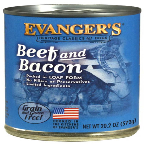 Evangers Heritage Classic Beef and Bacon Canned Dog Food 12Ea/20.2 Oz, 12 Pk