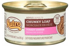 Nutro Grain Free Chunky Loaf Turkey Dinner Can Cat Food 24Ea/3Oz