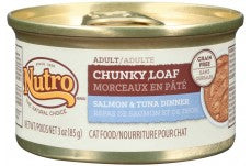 Nutro Grain Free Chunky Loaf Salmon and Tuna Dinner Can Cat Food 24Ea/3Oz