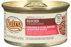 Nutro Grain Free Sliced Chicken and Tuna Entree Cat Food 24Ea/3Oz