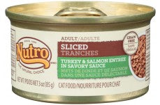Nutro Grain Free Sliced Turkey and Salmon Entree Cat Food 24Ea/3Oz