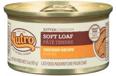 Nutro Grain Free Soft Loaf Chicken Recipe Kitten Food 24Ea/3Oz