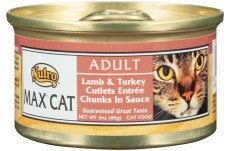 Nutro Max Lamb and Turkey Cutlets Entree Chunks In Sauce Can Cat Food 24Ea/3Oz