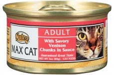 Nutro Max Savory Venison Chunks In Sauce Can Cat Food 24Ea/3Oz