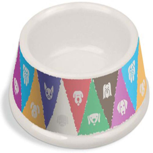 Van Ness Plastics Bamboo Decorated Non-Tip / Non-Skid Dog Bowl Assorted 15 Ounces