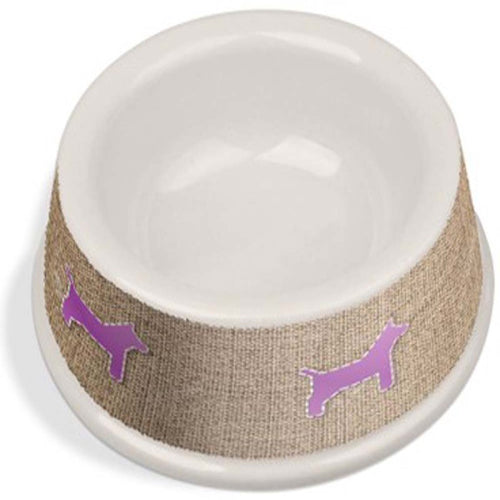 Van Ness Plastics Bamboo Decorated Non-Tip / Non-Skid Dog Bowl Assorted 25 Ounces
