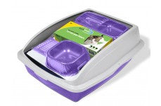 Van Ness Plastics Cat Litter Starter Kit Framed Pan White, Blue