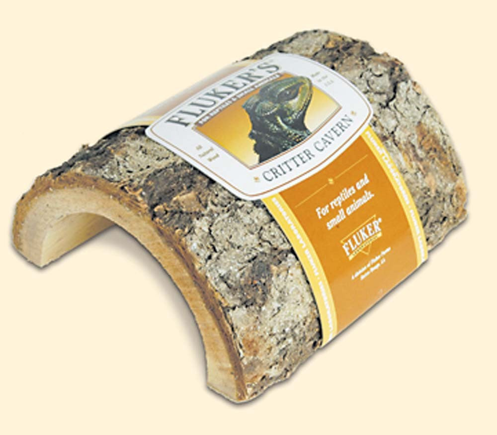Fluker's Critter Cavern Half Log Hideaway Brown Medium