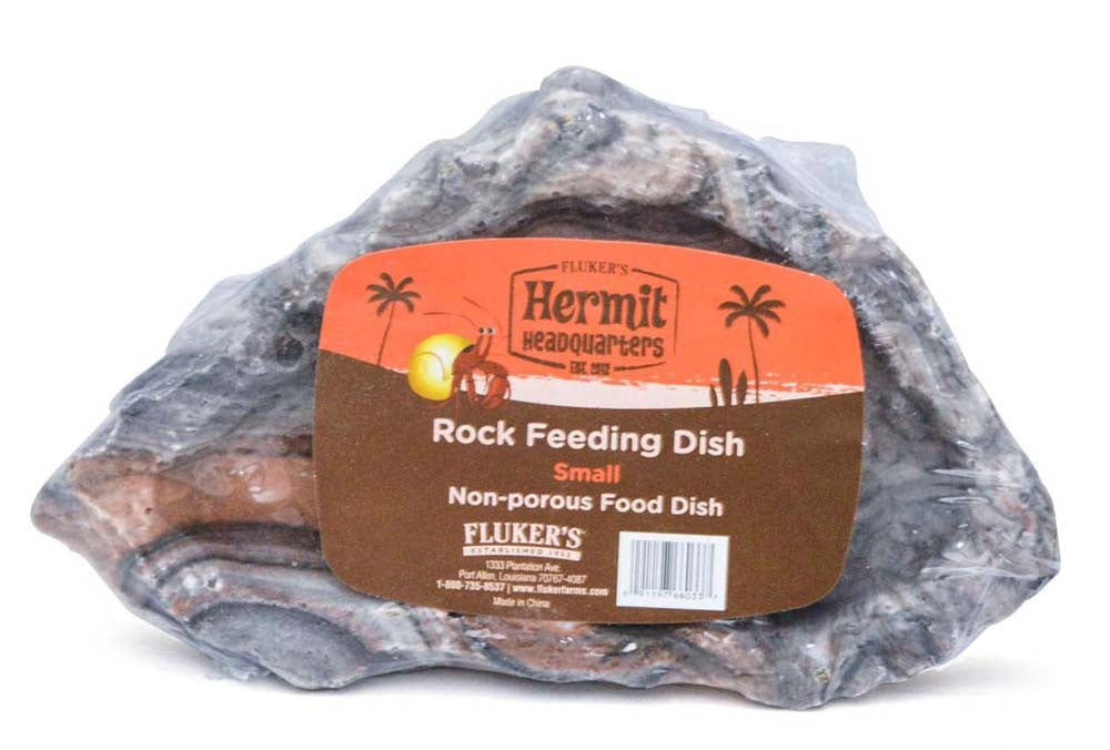 Fluker's Hermit Crab Rock Feeding Dish Black Small