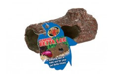 Zoo Med Ceramic Betta Log Aquarium Ornament Brown 4.25 in Small