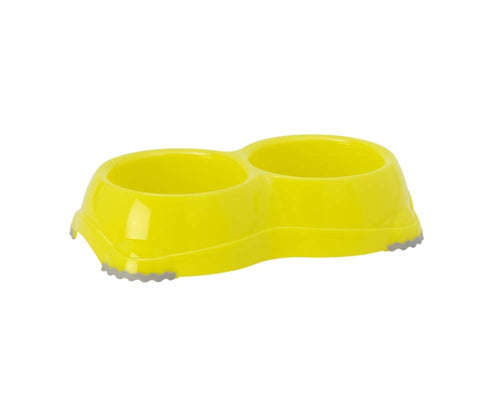 Moderna Products Smarty Non Slip Double Dog Bowl Lemon 1.5 Cups