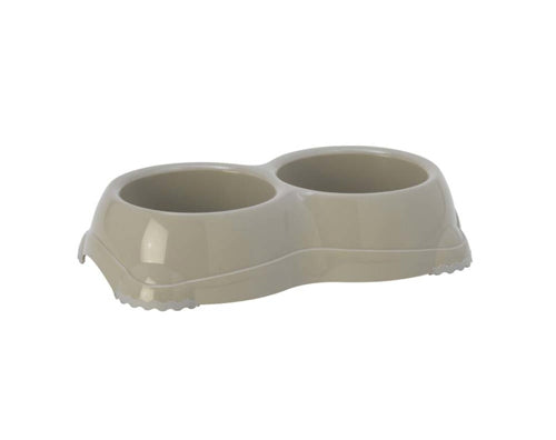 Moderna Products Smarty Non Slip Double Dog Bowl Warm Grey 1.5 Cups