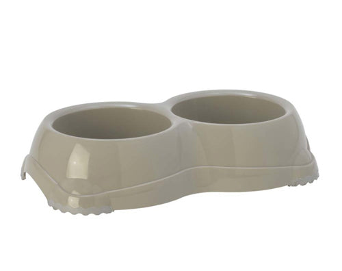 Moderna Products Smarty Non Slip Double Dog Bowl Warm Grey 3 Cups