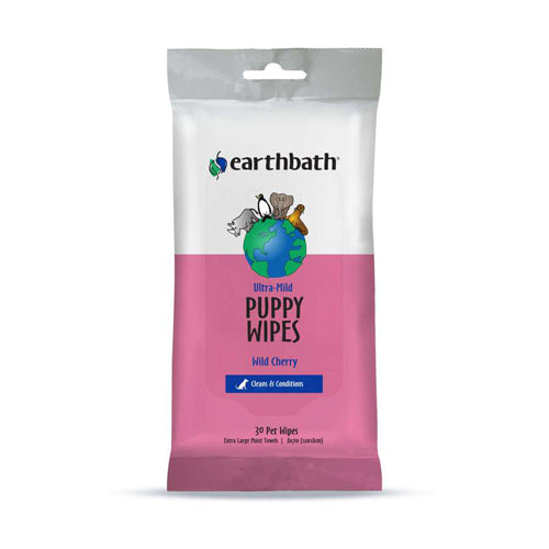 Earthbath UltraMild Puppy Wipes, Wild Cherry 30 count