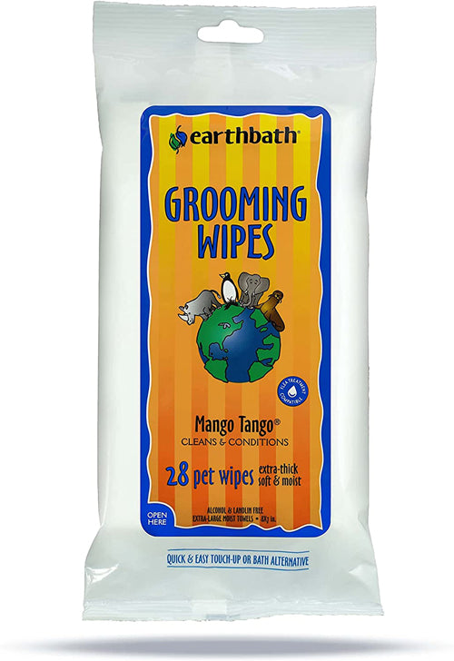 Earthbath Grooming Wipes, Green Tea and Awapuhi 28 Ct