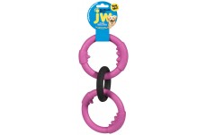 JW Pet Big Mouth Triple Ring Dog Toy Triple Rings Multi-Color Large