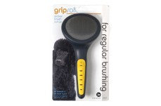 JW Pet Slicker Brush with Soft Pins Grey, Yellow Large