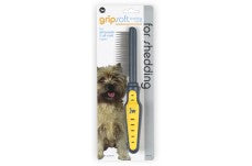 JW Pet Shedding Comb Grey, Yellow One Size