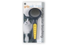 JW Pet GripSoft Cat Slicker Brush Gray, Yellow Small