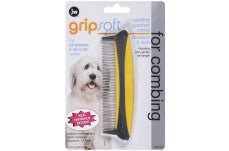 JW Pet Rotating Comfort Comb Grey, Yellow Medium 5 in