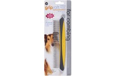 JW Pet Rotating Comfort Comb Fine & Coarse Grey, Yellow Small 8 in