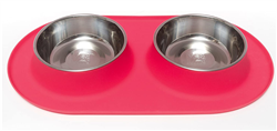 Messy Mutts Dog Double Feeder Red 3 Cup