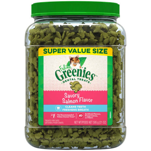 Greenies FELINE Cat Dental Treat Savory Salmon Flavor 21 oz