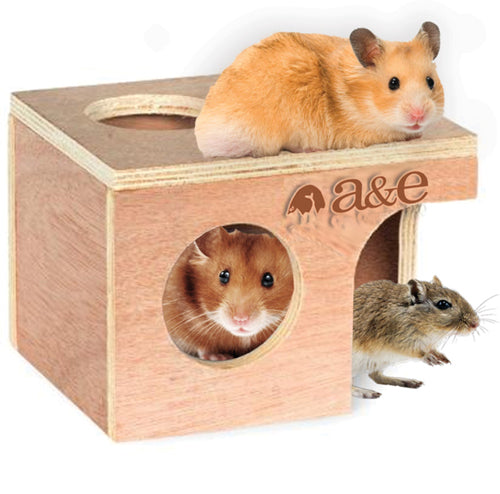 A E Cages Small Animal Hut Hamster/Gerbil, Wood, 1ea/6 1/4 in X 5 1/8 in X 4 1/2 in