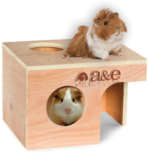 A E Cages Small Animal Hut Guinea Pig, Wood, 1ea/10 in X 8 3/8 in X 7 in