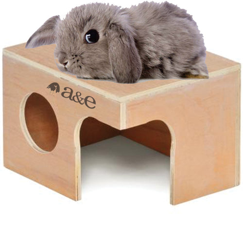 A E Cages Small Animal Hut Rabbit, Wood, 1ea/14 in X 9 3/4 in X 8 1/4 in