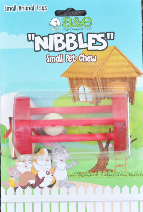 A E Cages Wooden Triangle with Ball Small Animal Chew Toy 1ea