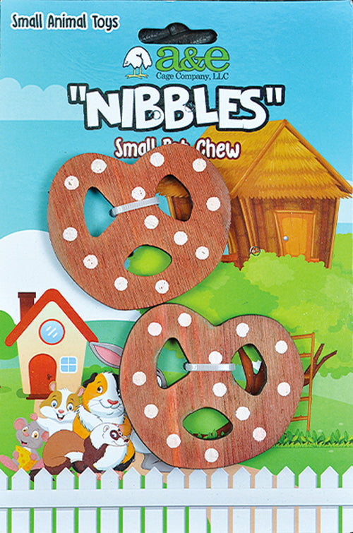 A E Cages Wooden Pretzels Small Animal Chew Toy 1ea