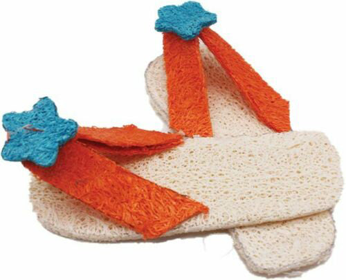 A E Cages Nibbles Small Animal Loofah Chew Toy Flip Flops, 1ea