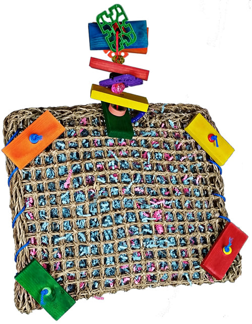 A & E Cages Happy Beaks Vine Mat Forage Pouch Bird Toy One Size